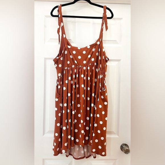 Torrid Mini Studio Knit Skater Dress Mauve Brown Polka Dot sz 3X - Picture 8 of 10